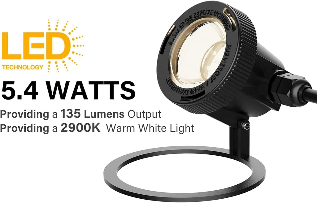 Malibu Submersible LED Pond Light Low Voltage Landscape Lighting Underwater Flood Light Outdoor Landscape Water Garden Lights for Swimming Pool, Fountain, Pond, Rockery 8401-3501-01, Black