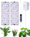 DOMMIA Grow Light, 20W Ultra-Thin Panel Grow Lights for Indoor Plants, High PPFD Full Spectrum, Dimmable, 6/12/16H Timer Auto on/Off, Suitable for Indoor Growing, Cold White 2-Pack