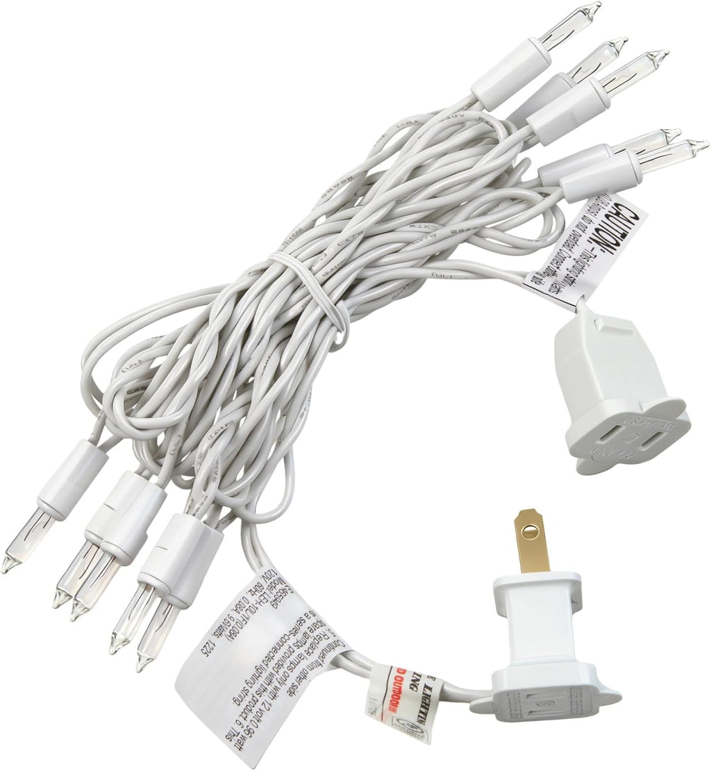Mini Christmas Lights String Warm White Vintage Short Strand String Lights, Clear Bulbs Wire Fit Light up Christmas Decorations(10 Bulbs Connectable,6.5ft,6.5ftwhite)