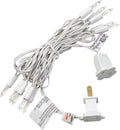 Mini Christmas Lights String Warm White Vintage Short Strand String Lights, Clear Bulbs Wire Fit Light up Christmas Decorations(10 Bulbs Connectable,6.5ft,6.5ftwhite)
