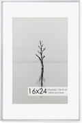 Fun Memories 16x24 Frame Metal, 16 x 24 Poster Frame with Mat for 12x18 Photo-Tempered Glass, Wall Hook Included, Set of 1
