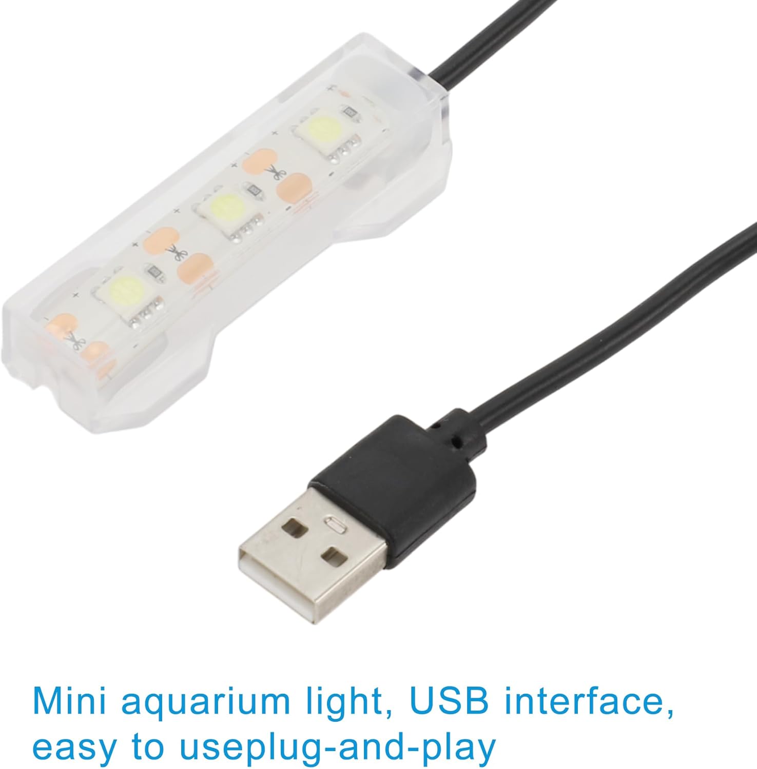 Mini Aquarium Lamp, USB Aquarium Light, LED Desktop Fish Tank Light, Small Decoration Aquarium Light, Aquarium Accessories, Yellow Light