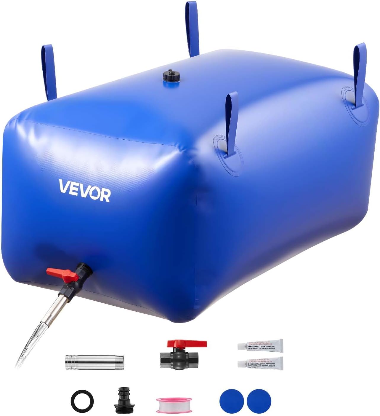 VEVOR Water Storage Bladder 63.4 Gallon Large Capacity Water Bag, Portable & Collapsible Soft Waters Container, Leakproof & Tear-Resistant PVC Emergency Waters Storage Tank for RV Truck & Outdoor Use