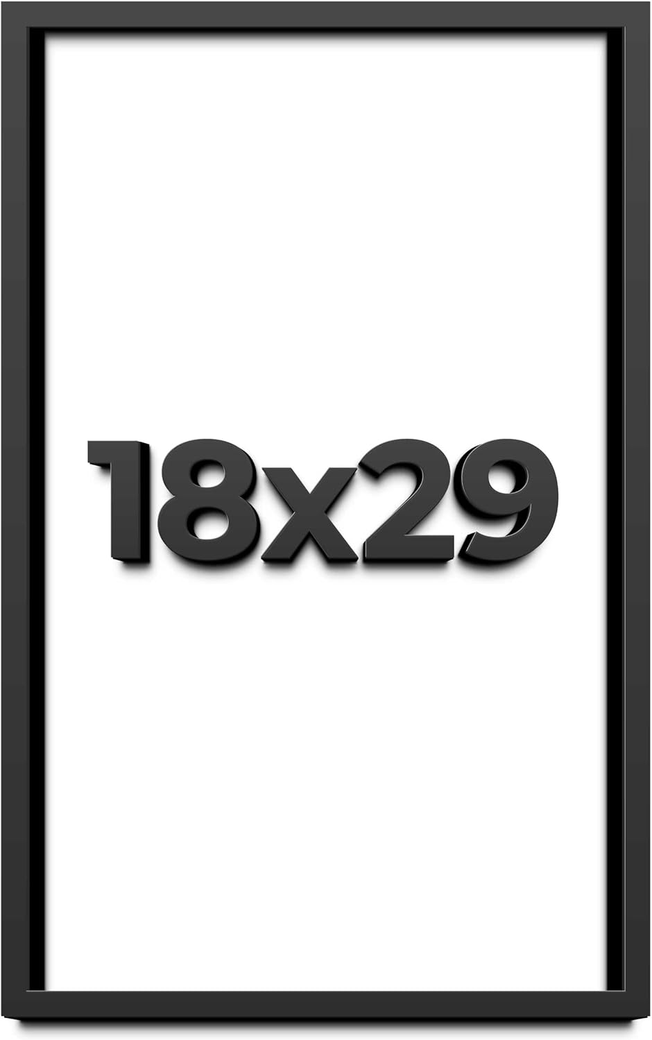 18x29 Shadow Box Frame Black | 1 Inch Deep Solid Wood Shadowbox Display Frame | UV Resistant Acrylic Plexiglass, Acid Free Backing, and Hanging Hardware | Dugan Picture Frame Style