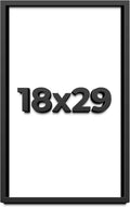 18x29 Shadow Box Frame Black | 1 Inch Deep Solid Wood Shadowbox Display Frame | UV Resistant Acrylic Plexiglass, Acid Free Backing, and Hanging Hardware | Dugan Picture Frame Style