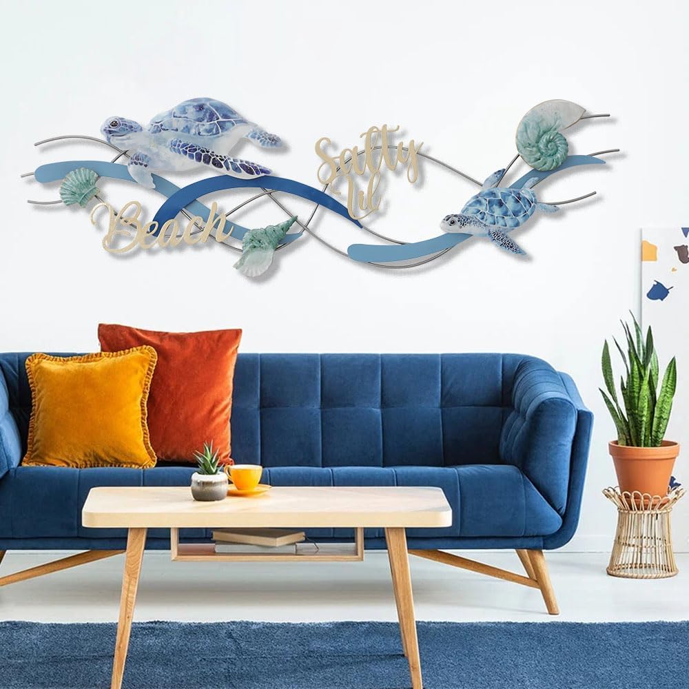 Metal Geometric Round Wall Art Abstract Metal Wall Decor for Living Room, 3d Modern Orange Circle Large Wall Art Circular Decor Hanging Sculptures Artwork for Outdoor Bedroom (Turtle)