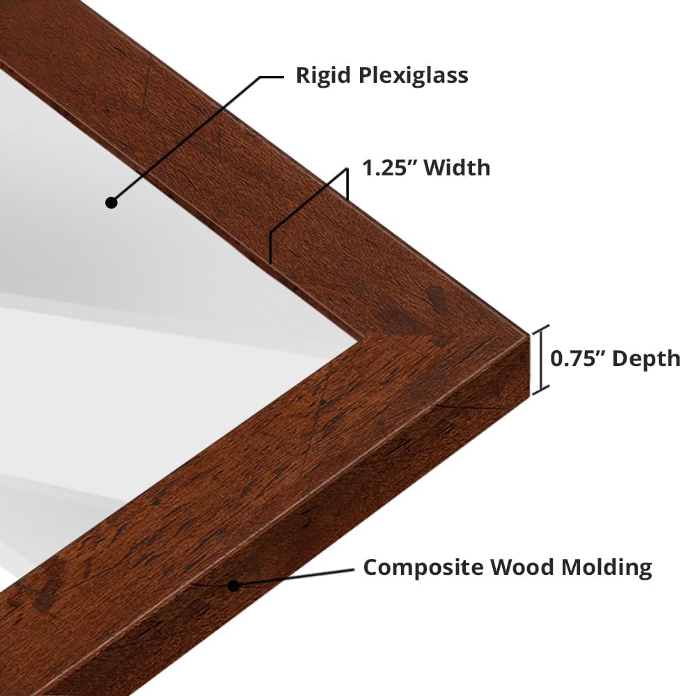 wallsthatspeak 21x28 Dark Walnut Rustic Pine Picture Frame for Puzzles Posters Photos or Artwork