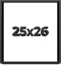 25x26 Shadow Box Frame Black | 1 Inch Deep Solid Wood Shadowbox Display Frame | UV Resistant Acrylic Plexiglass, Acid Free Backing, and Hanging Hardware | Dugan Picture Frame Style
