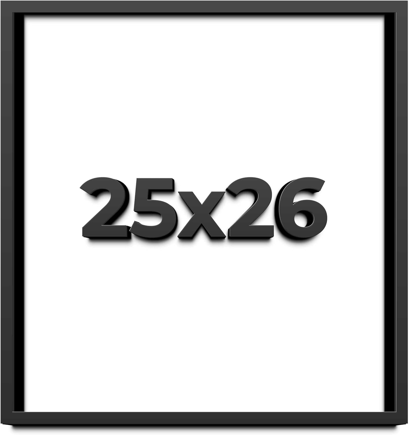 25x26 Shadow Box Frame Black | 1 Inch Deep Solid Wood Shadowbox Display Frame | UV Resistant Acrylic Plexiglass, Acid Free Backing, and Hanging Hardware | Dugan Picture Frame Style