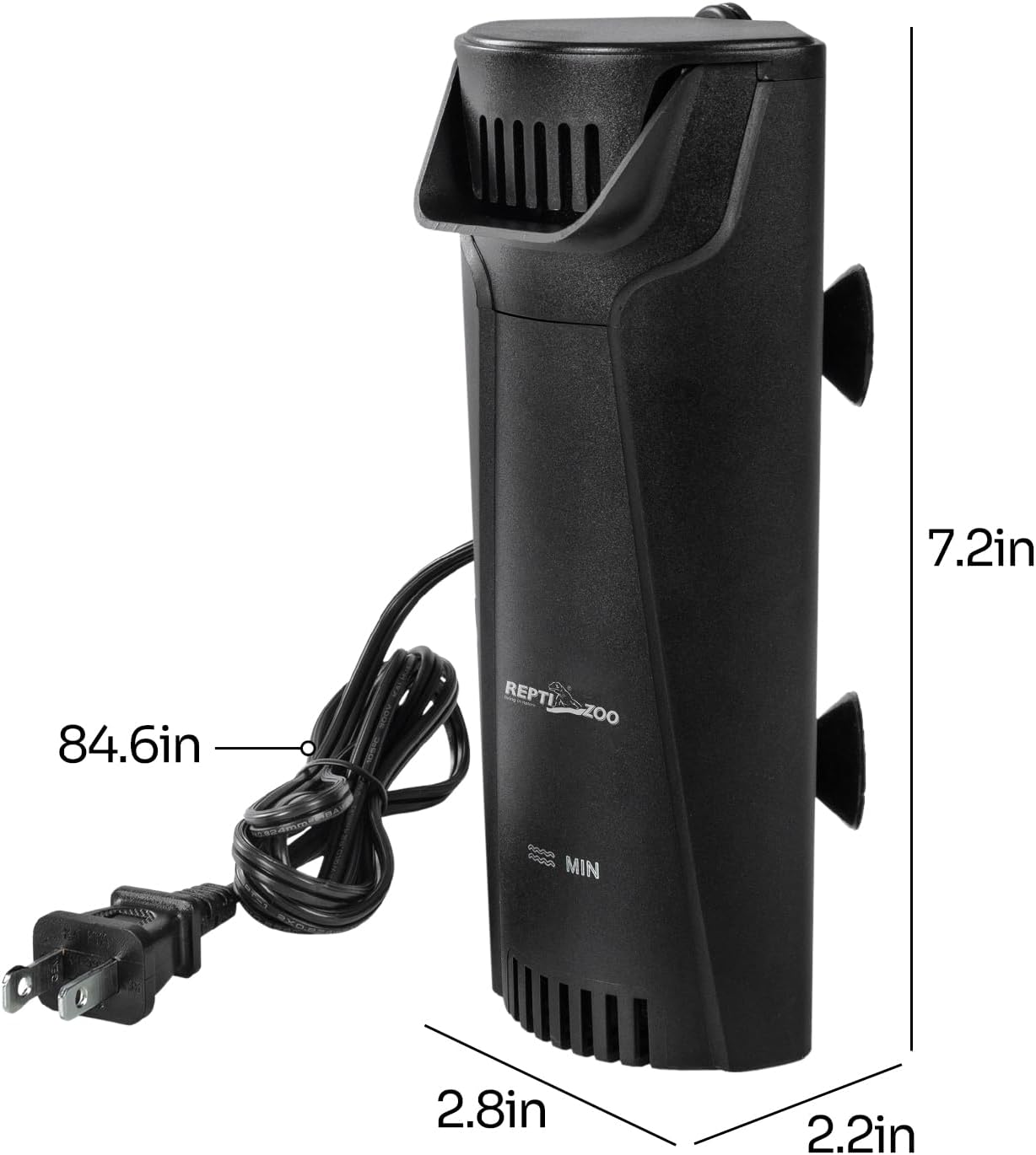 REPTIZOO Turtle Tank Filter Aquarium Corner Internal Filter, Low Level Waterfall Turtle Filter with 3-Stage Bio-Filtration, 45GPH Quiet Aquatic Reptile Internal Filter, Up to 10 Gallon