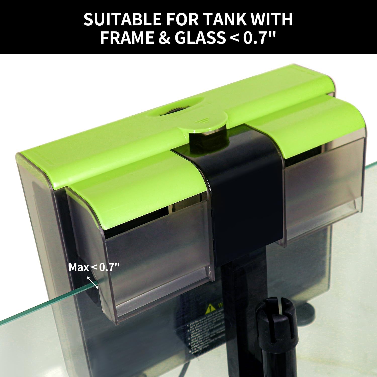 Aquarium Filter- 4 in 1 Double Waterfall U-V Fish Tank Filter for Green Water & Algae Clean, 8W Quiet Hang on Filter Adjustable Flow (UV Filter)