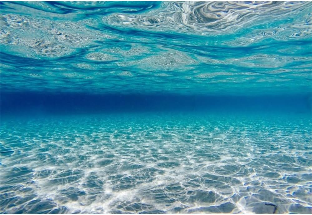 Renaiss 9x6ft Underwater World Backdrop Undersea Sunlight Seabed Photography Background Under The Sea Waves Diving Mermaid Summer Pool Party Banner Fish Tank Aquarium Decors Photo Booth Props