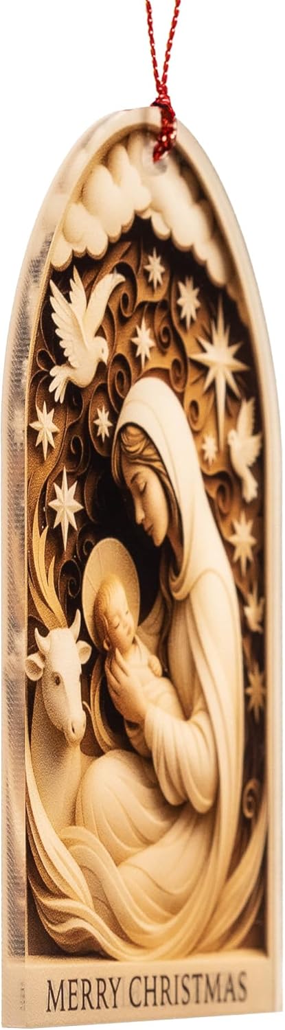 Christmas Nativity Ornament 2025 - Christian Christmas Ornaments - Religious Christmas Ornaments - Christmas Ornaments - Christian Christmas Decor - Christmass Decoration