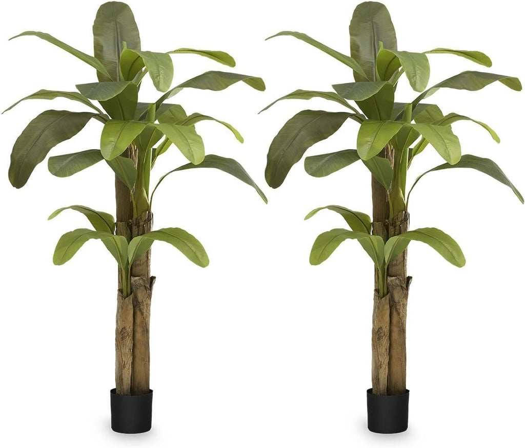Maia Shop 2 Pack, 6ft Artificial Banana Tree Plant for House, Apartment or Office – Realistic Fake Indoor Plants for Living Room, Kitchen, Bedroom, Entryway or Bathroom – Faux Greenery for Home Décor