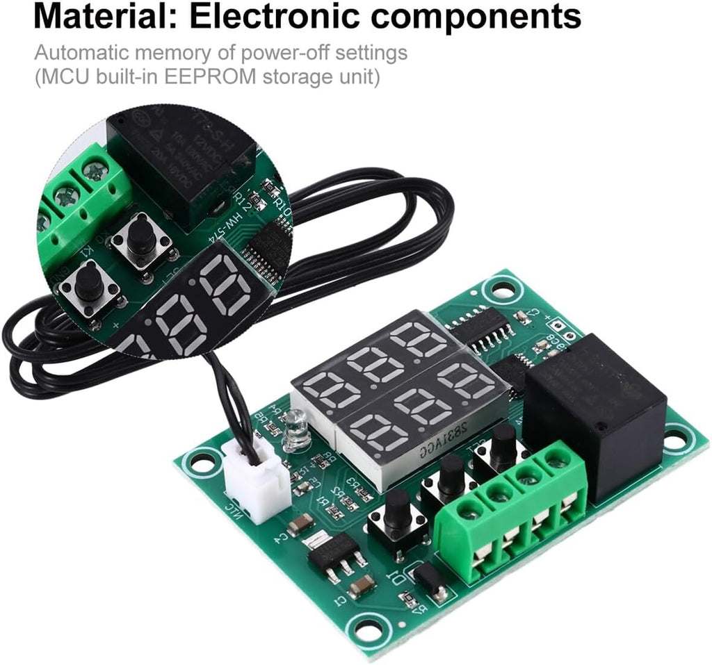 High Precision Dual LED Digital Thermostat Controller Module Voltage Temperature Control Switch with Range for Greenhouse Boiler Hatching Use