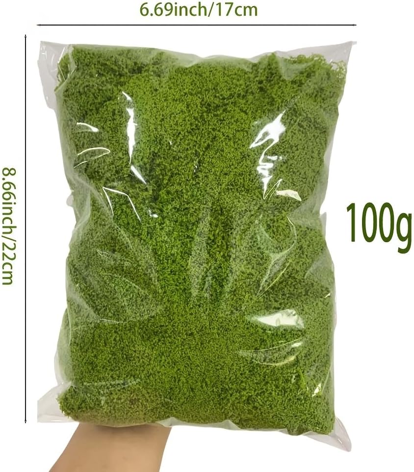 Artificial Faux Moss, 3.52 oz Fake Moss for Crafts Preserved, Artificial Moss for Crafts, Artificial Moss for DIY Scenery, Fake Moss Decor Decorative Table, Fairy Garden, Floral Wedding