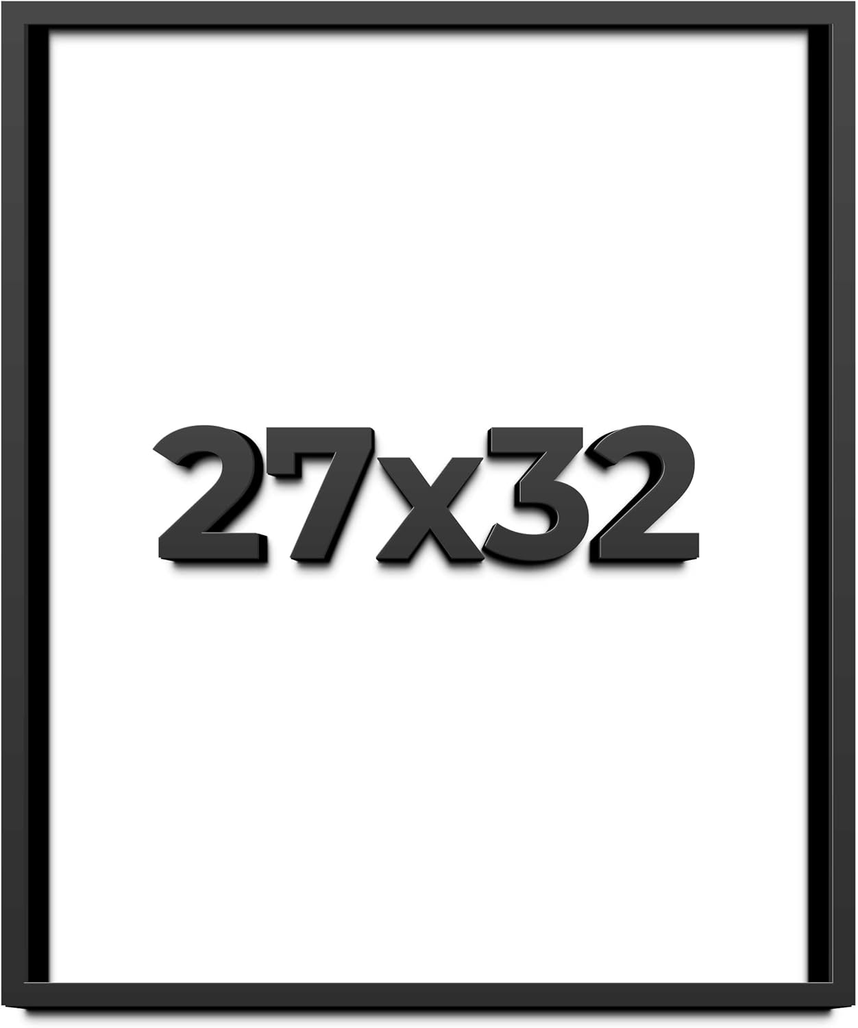 27x32 Shadow Box Frame Black | 1 Inch Deep Solid Wood Shadowbox Display | UV Resistant Acrylic Plexiglass, Acid Free Backing, Hanging Hardware | Dugan Picture Frame Style