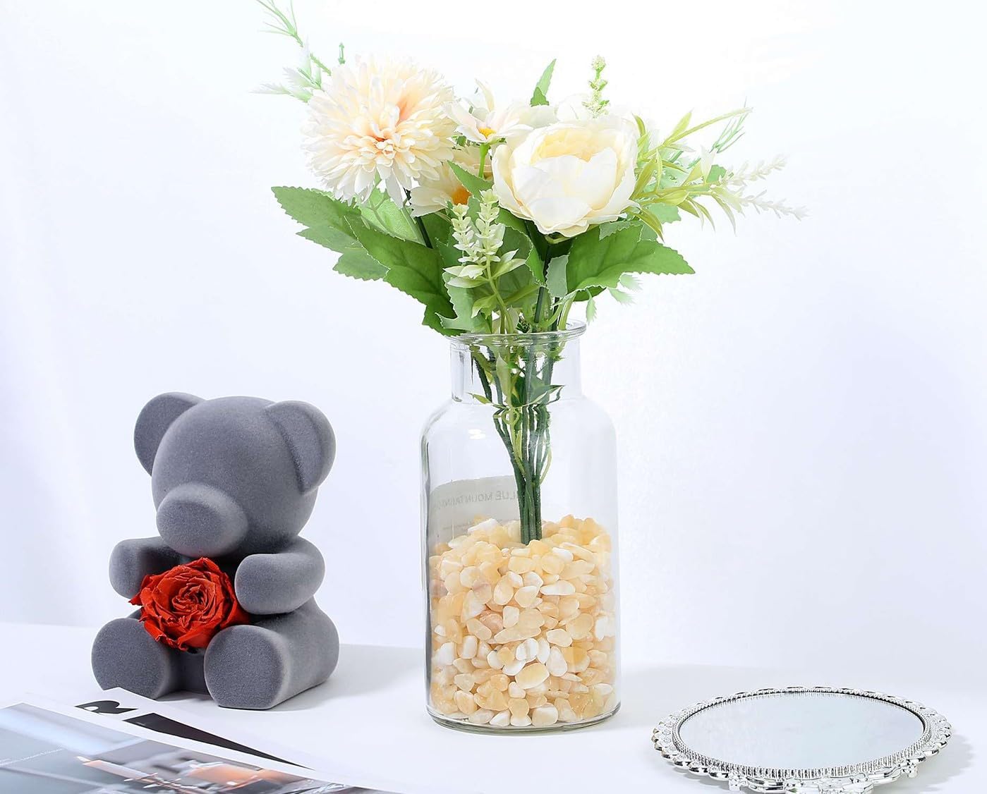 LAIDANLA Yellow Jade Crushed Stone Crystal Chips Bulk Natural Gemstones Healing Reiki Crystals Mini Quartz Vase Filler Aquarium Gravel 100g