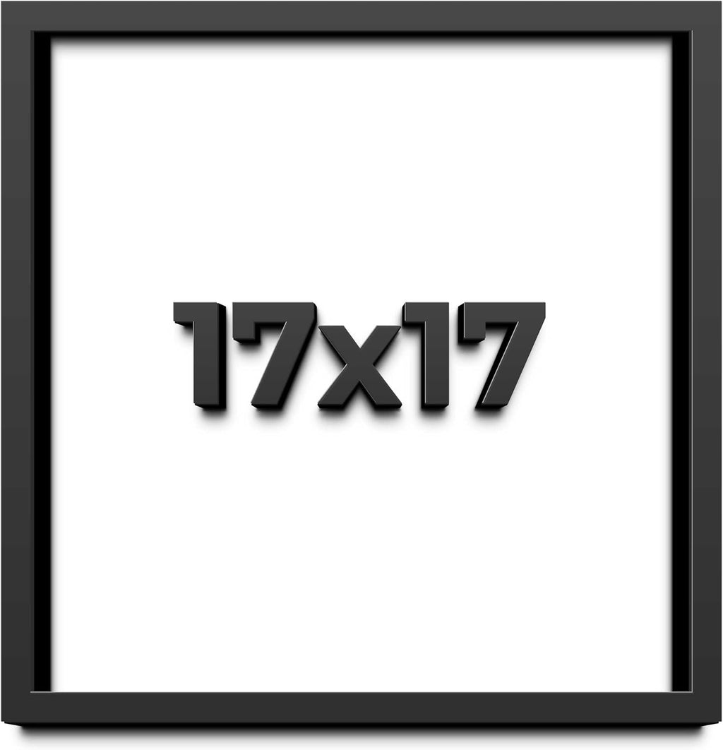 17x17 Shadow Box Frame Black | 1 Inch Deep Solid Wood Shadowbox Display Frame | UV Resistant Acrylic Plexiglass, Acid Free Backing, and Hanging Hardware | Dugan Picture Frame Style