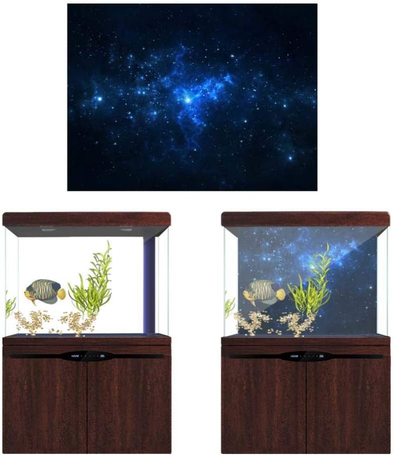 Fdit Fish Poster Aquarium Background Backdrop PVC Adhesive Starry Sky Decor Paper Cling Decals Sticker(6130cm)