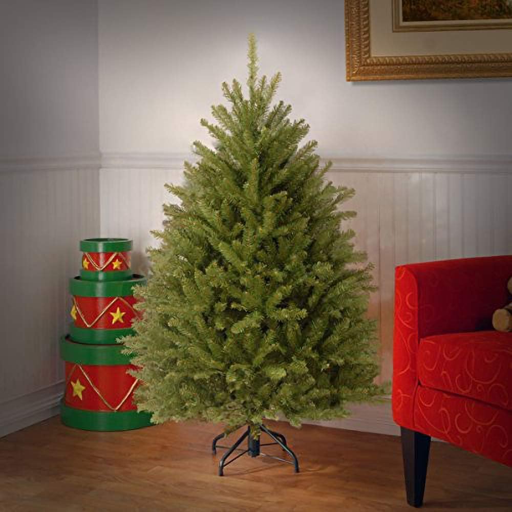 National Tree Company 4.5 ft Unlit Dunhill Fir Artificial Christmas Tree, 763 Tips, Includes Stand, Green