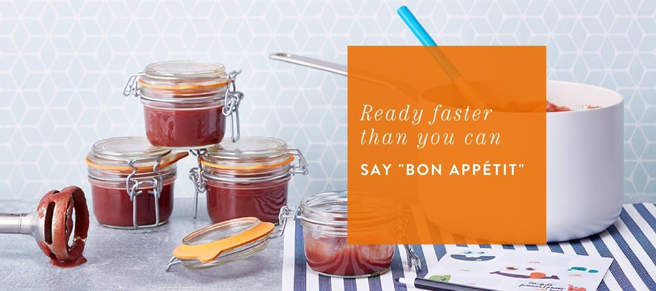 Le Parfait Super Terrine Jar | 7oz/Half Pint (Pack of 4) 200ml French Glass Jar, Airtight Rubber Seal & Glass Lid | Glass Jars for Kitchen Organization and Storage Containers for Essentials