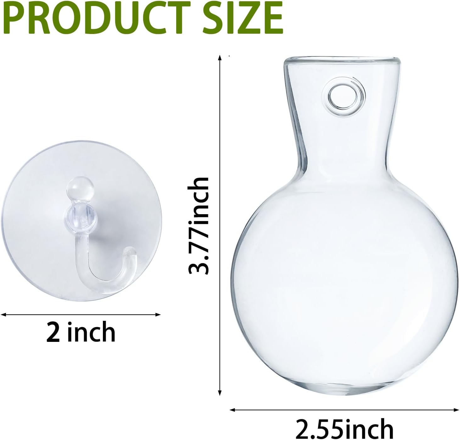 Window Propagation Stations, Bulb Vase with Suckion Cups Hooks, Easy to Install Window Hanging Planter, Glass Terrarium Planters for Water Plant Propagation & Rooting Cuttings (6)