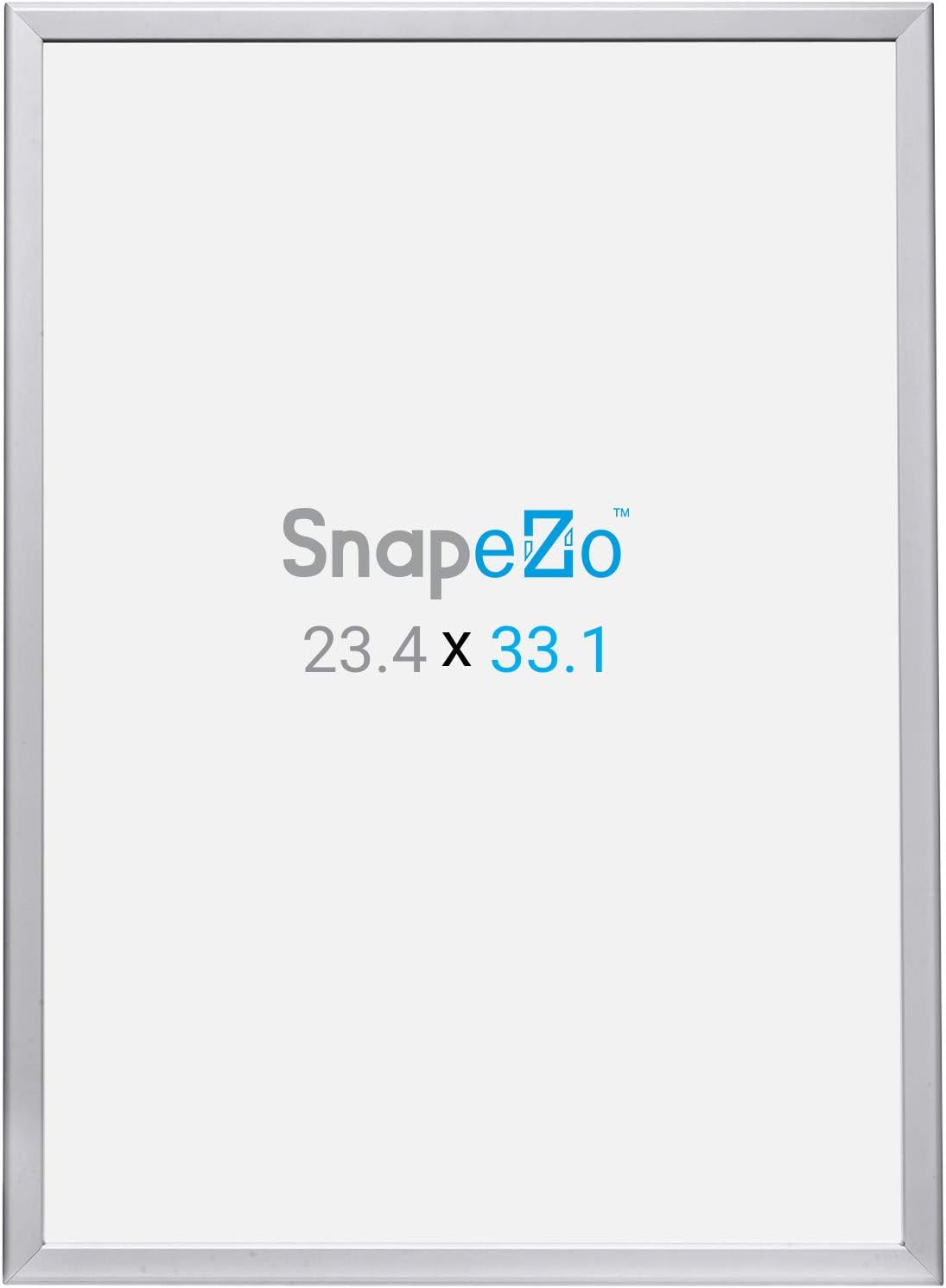 SnapeZo 23.4 x 33.1 Silver Poster Frame, Front-Loading, Wall Mount, Aluminum 1.25" Profile, Professional Series