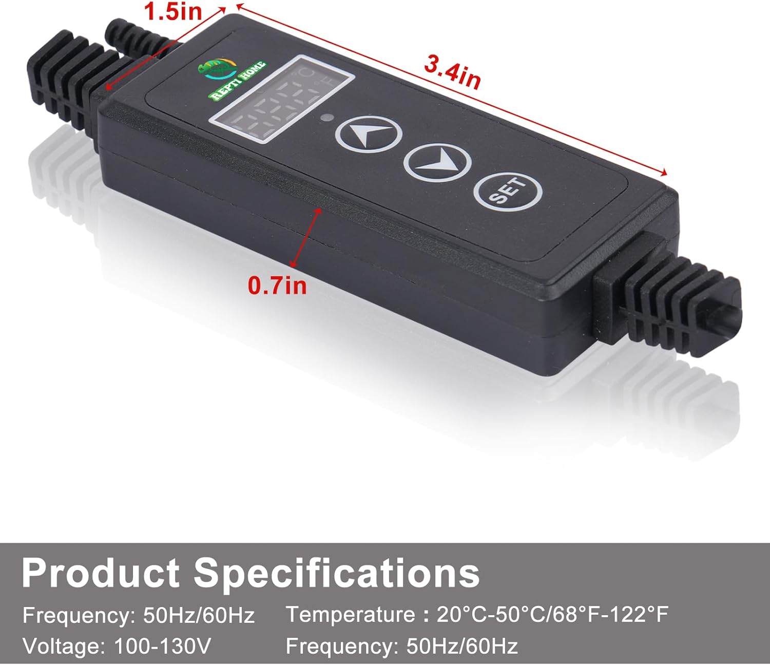 Reptile Dimming Thermostat, PID Thermostats for Reptile Tanks, Digital Thermostats for Reptile Heating Mat & Heaters, Breeding Incubation, Seed Germination (68-122°F/20-50℃)