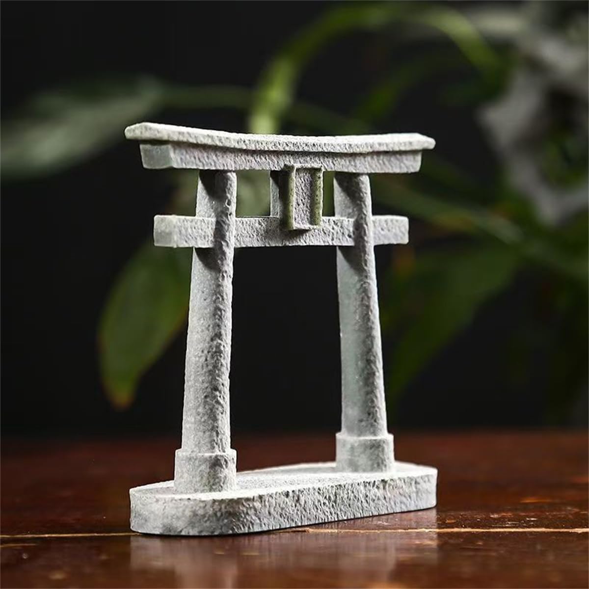 livelyfish Japanese Shinto Torii Gate Statue Asian Fish Tank Decor Sandstone Pagoda Figurines for Aquarium Decoration, L