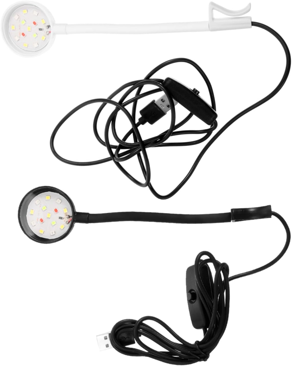 GANAZONO 2PCS USB-Powered Aquarium Mini Light Adjustable LED Fish Tank Lamp for Small Tanks Design for Aquatic Plant Growth Space-Saving Aquarium Light for Home and Office