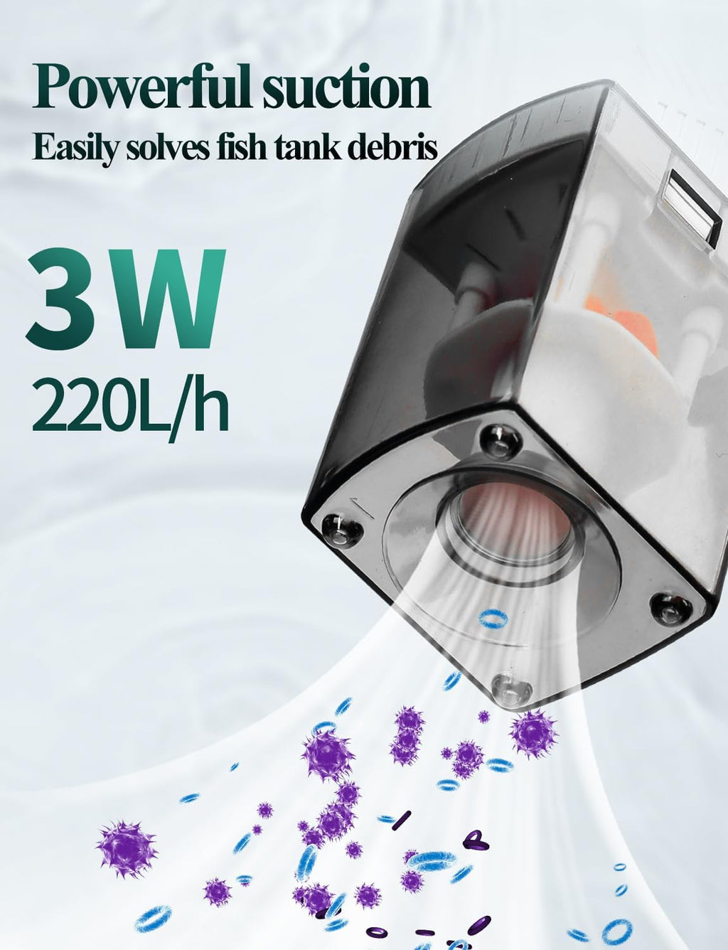 UPETTOOLS Aquarium Internal Filter, 4 in 1 Small Fish Tank Filters Pump Sponge Filter Ultra Silent Adjustable Submersible Power Filter with Multiple Function for Fish Tanks 5-10 Gallon