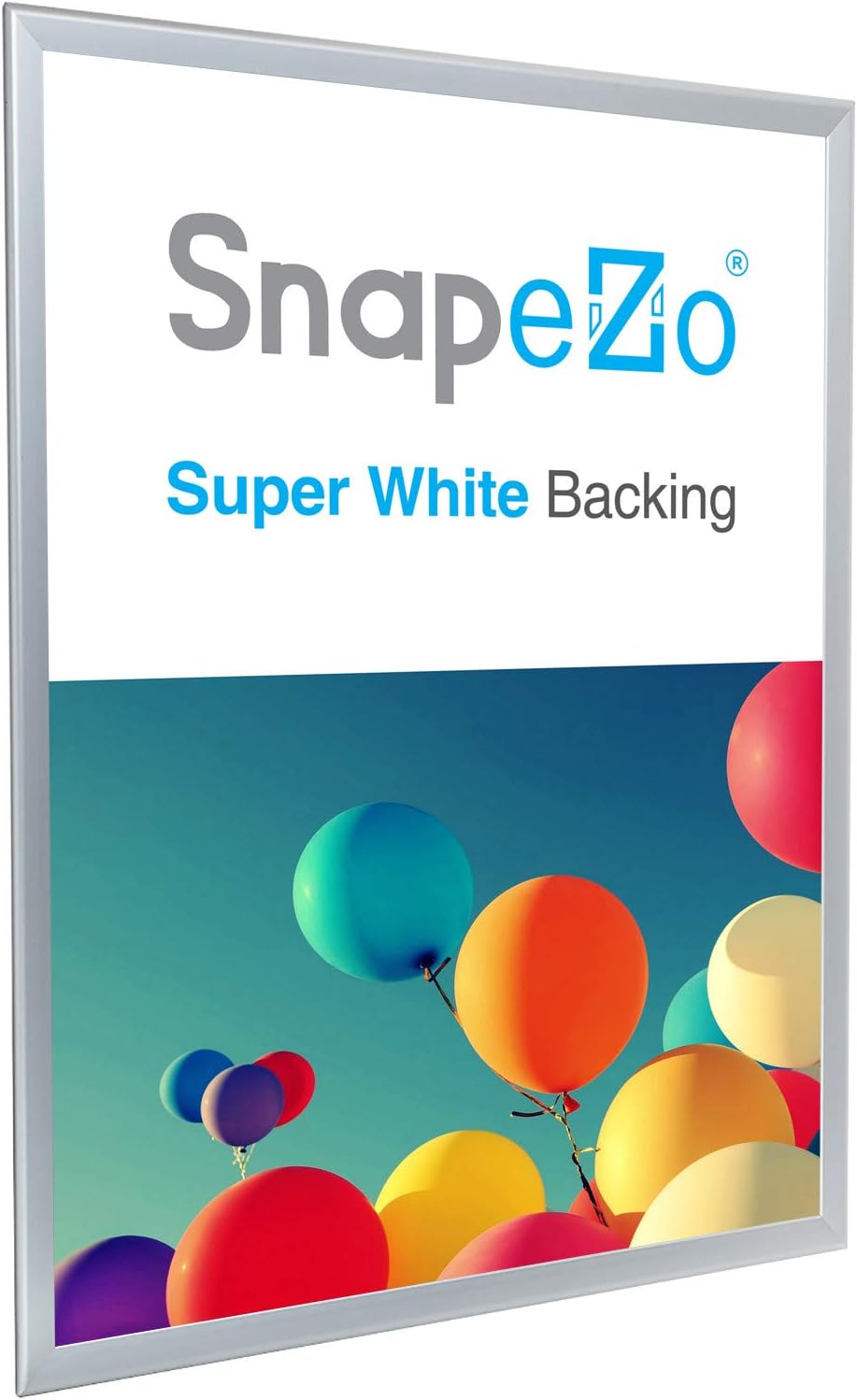 SnapeZo 23.4 x 33.1 Silver Poster Frame, Front-Loading, Wall Mount, Aluminum 1.25" Profile, Professional Series
