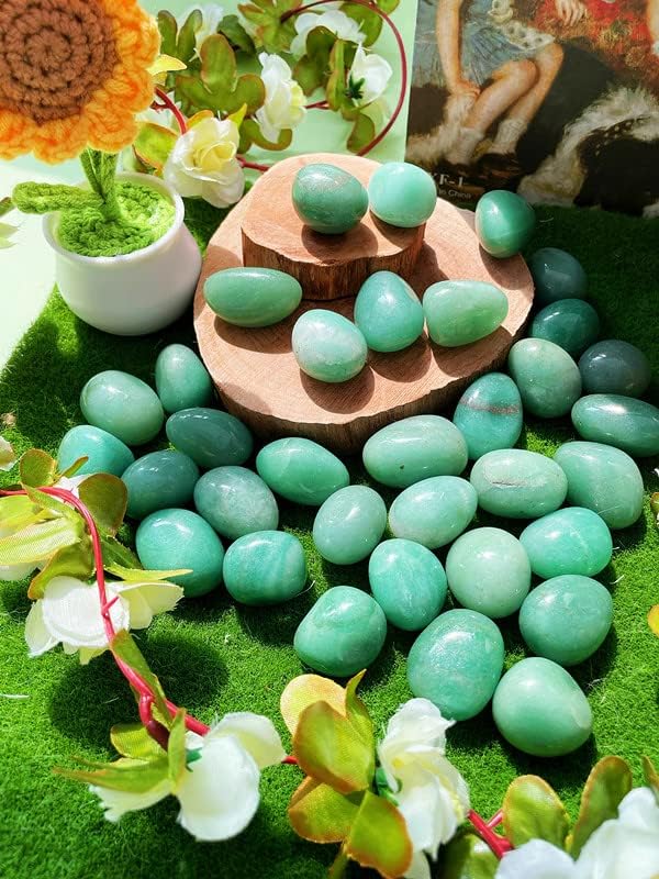 DUQGUHO Green Aventurine Healing Crystals Stones Set Natural Bulk Crystals Tumbled Polished Irregular Crystal Stones Bulk Rocks 0.45 lbs