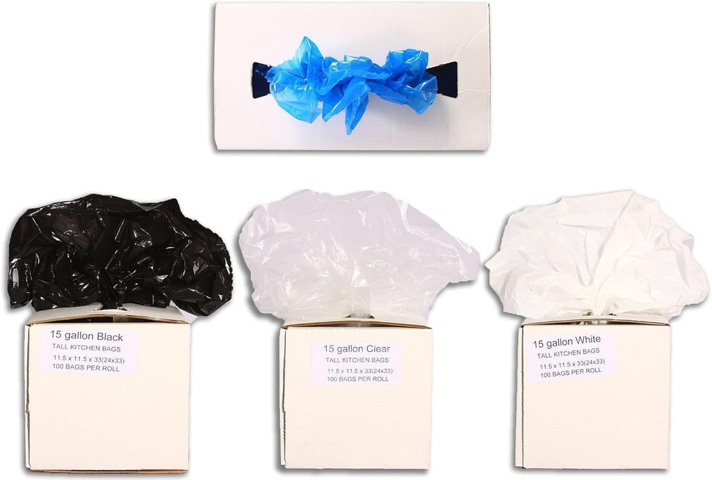 RESILIA Tall 15 Gallon Trash Bags - Black 20 Bags/Roll, 1 Mil, 0.001 Inch Thick, 24x33 inches (WxH), MADE IN USA