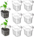Brainy 6 Pack Top Hanging Fish Tank Plant Pot Aquarium Plant Holder Acrylic Clear Hanging Aquarium Planter Cups with Hole Top Fish Tank Plant Cup Wall-Mounted Baskets (6PCS)