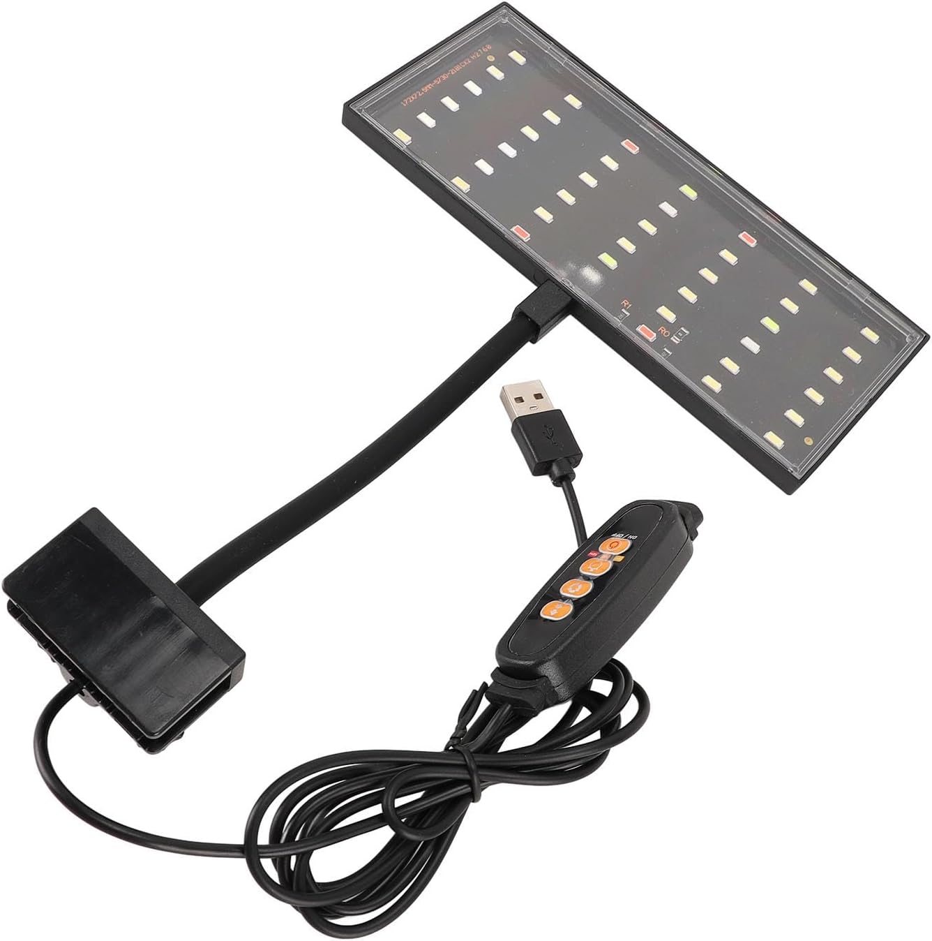 BAFOVY Clip On Aquarium Light, Fish Clip On USB Powered LED Dimmable 10 Speed Brightness Timing Control Fish Clamp Light for Home Indoor