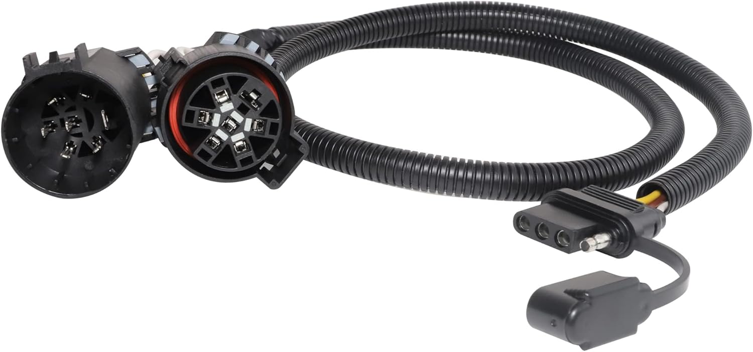 MECMO 55384 Replacement USCAR 7 Pin to 4 Pin Trailer Harness for Installing Tailgate Light Bar Adapter, USCAR 4-Pin Trailer Extension Wiring 41 Inches, for USCAR 7 Way & Factory Tow Package