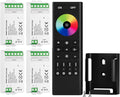 BTF-LIGHTING 2.4GHz Wireless RF Remote RC03RFB &4PCS C04RF Tuya Controller Kit 4 Zones Group Control 5050SMD FCOB COB PWM RGBW (+ R G B W) 5pin LED Strip DC5V DC12V DC24V