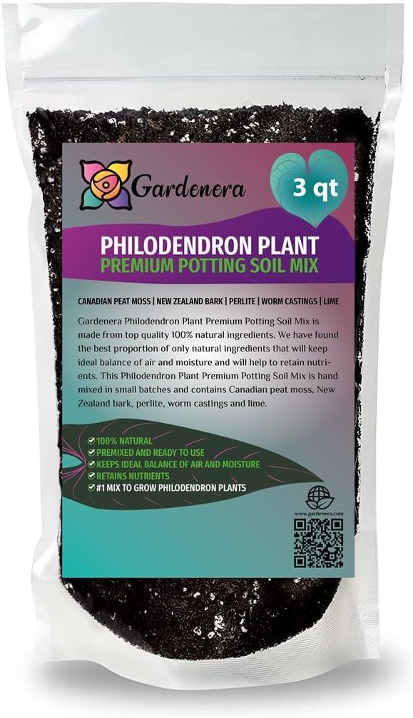 GARDENERA Philodendron Soil - Ideal Formula for Healthy and Lush Philodendron Growth - 3 QUARTS