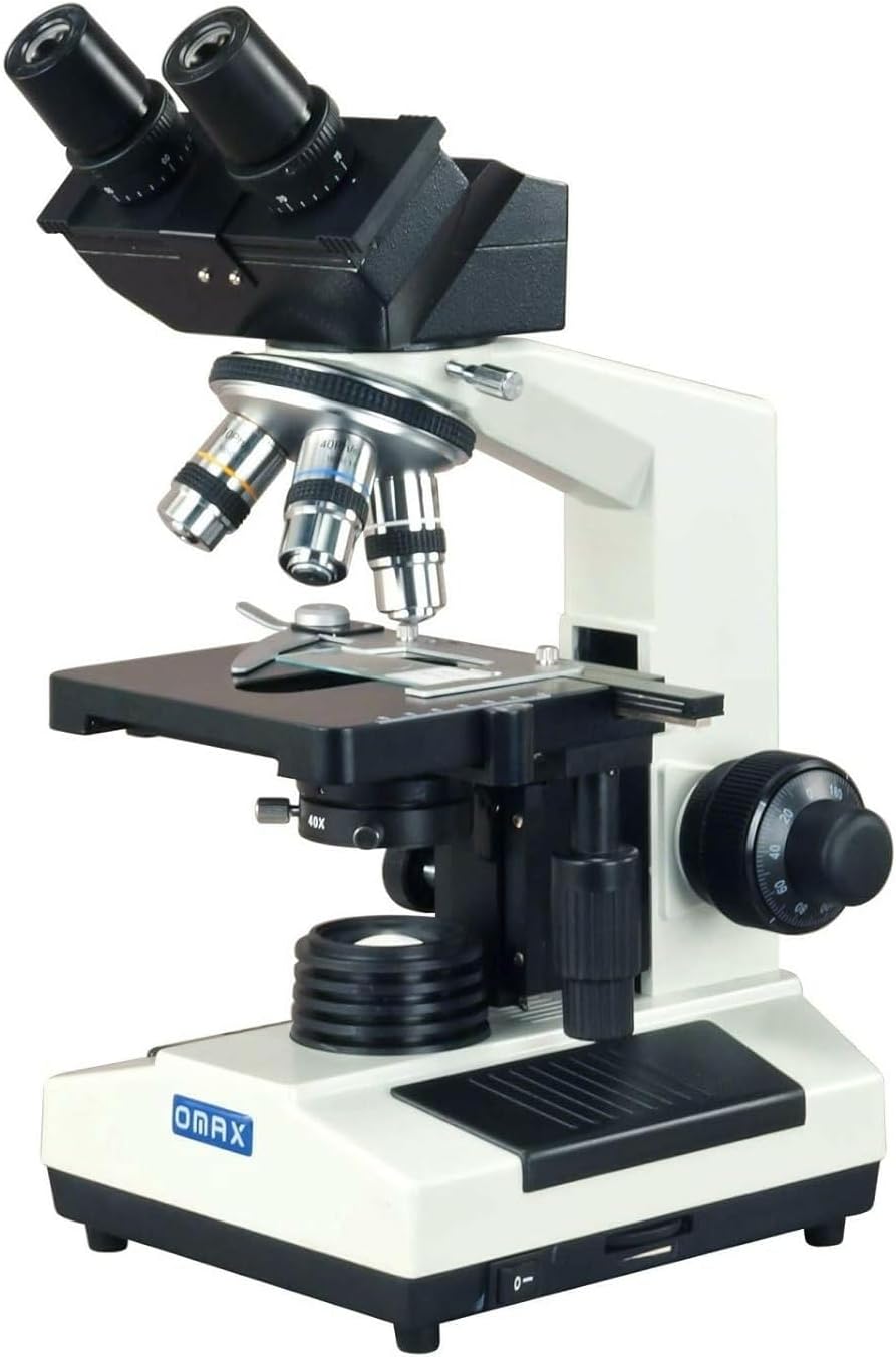 OMAX MD827S30-PHD 3MP Digital Integrated Microscope - 40X-2000X Magnification - Compound Binocular Microscope with Phase-Contrast Kit & Halogen Illumination