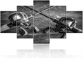 Fish Wall Decor Fishing Rod and Reel Pictures Angling Accessories Paintings Multi Panel Canvas Wall Art for Living Room Home Modern Decor Vintage Artwork Framed Stretched Ready to Hang(60”WX32”H)