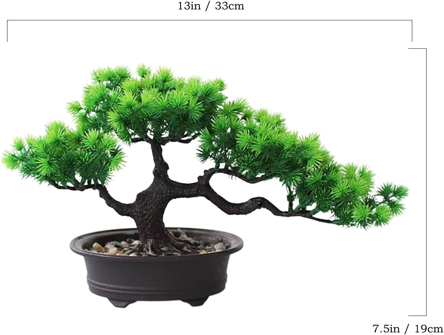 Artificial Bonsai Tree Fake Plant Decoration Potted Tree Faux House Plants Small Japanese Pine Bonsai Plant for Indoor Home Decoration Office Hotel Windowsill Desktop Display Zen Decor Trees