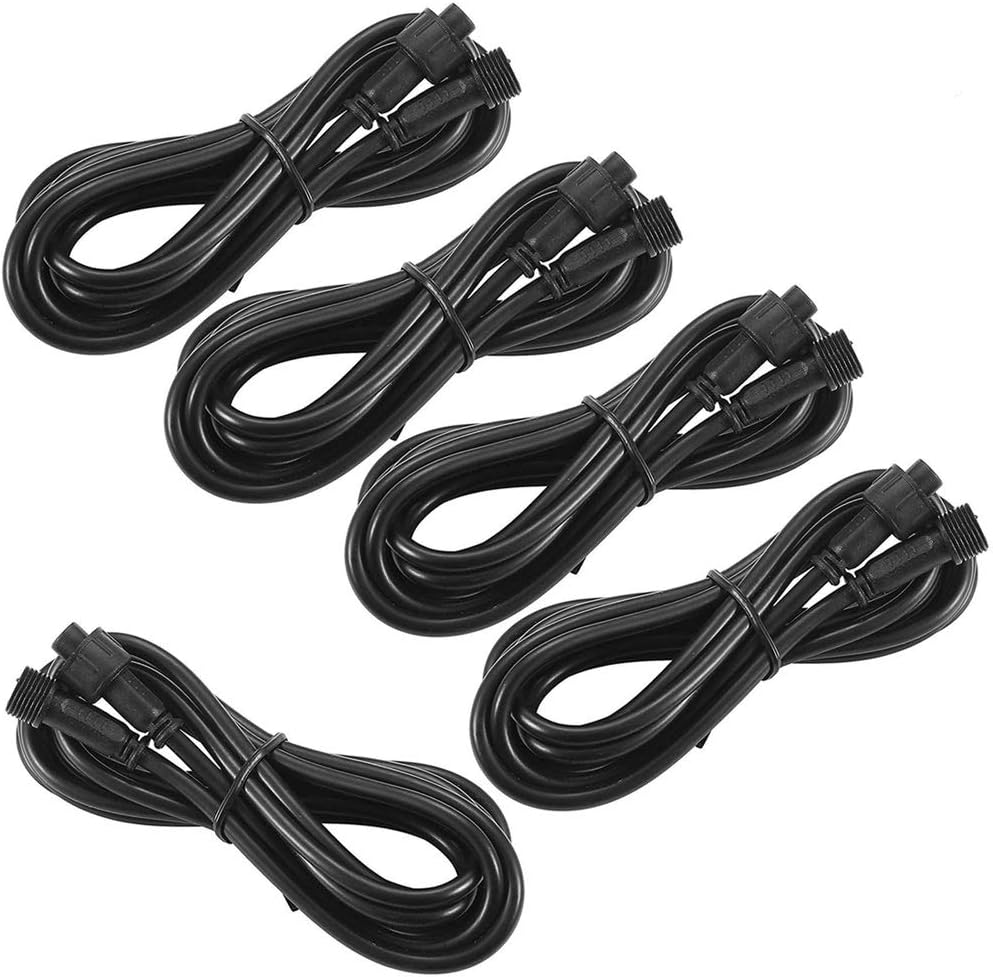 Sumaote 3m 9.84ft 3Pin Extension Cable Wire with Male and Female Connectors at Both Ends Only Work for Sumaote Dual Color Dimmable Deck Lights,Pack of 5