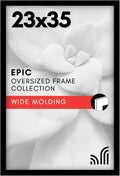 Americanflat 23x35 Poster Frame with Polished Plexiglass - Black Picture Frame - Wide Photo Frames Made of Engineered Wood for Vertical or Horizontal Wall Display - Epic Collection - Black