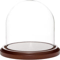 Plymor 5.5 inch x 5.5 inch Glass Display Dome Cloche (Dark Wood Base)