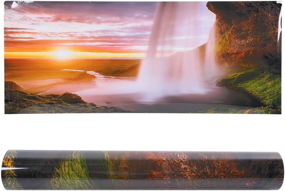 Yctze PVC Waterfall Aquarium Background Poster | 122x50CM Fish Tanks Wallpaper | NonGlare, Aquarium Decoration