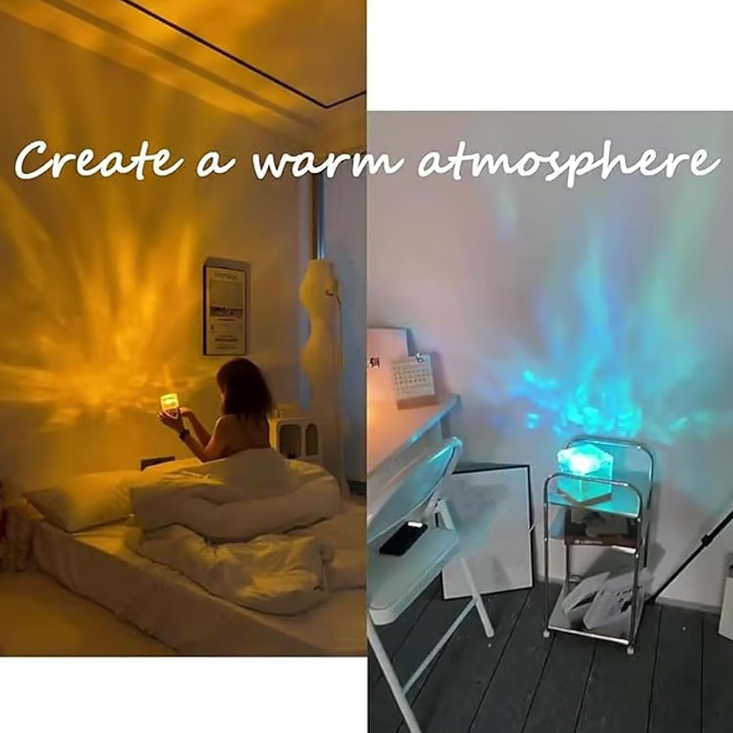 Magical Northern Lights For Your Room, Magic Northern Light, Aurora Night Light Projector With Remote Control, Color-Changing Mood Ocean Light For Home, Relaxation & Decor (3 Colors * 2, Plug-in)