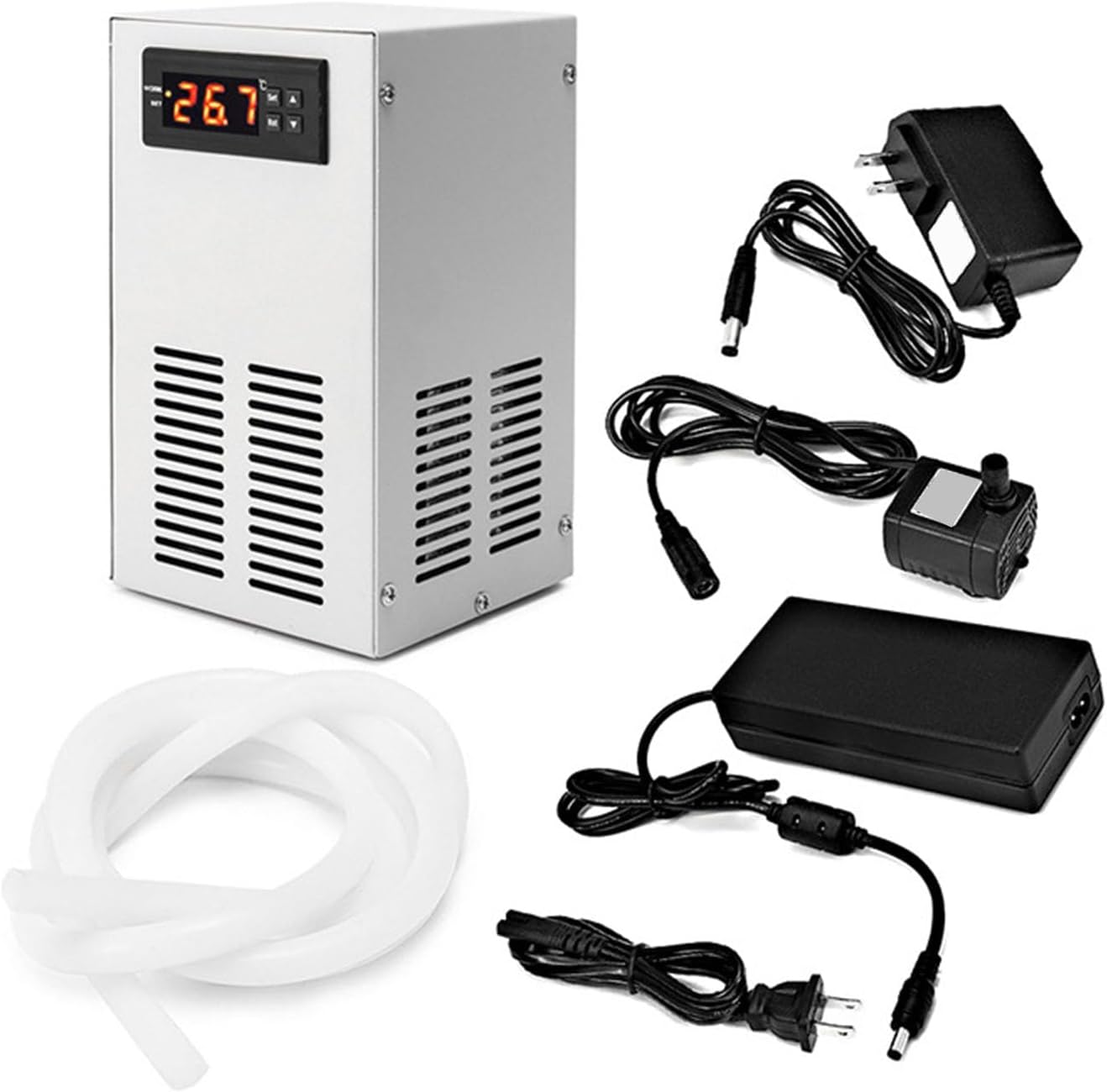 Tyenaza Aquarium Chiller, 20L Quiet Constant Temperature Adjustable Fish Tank Water Cooling Machine Aquarium Cooler