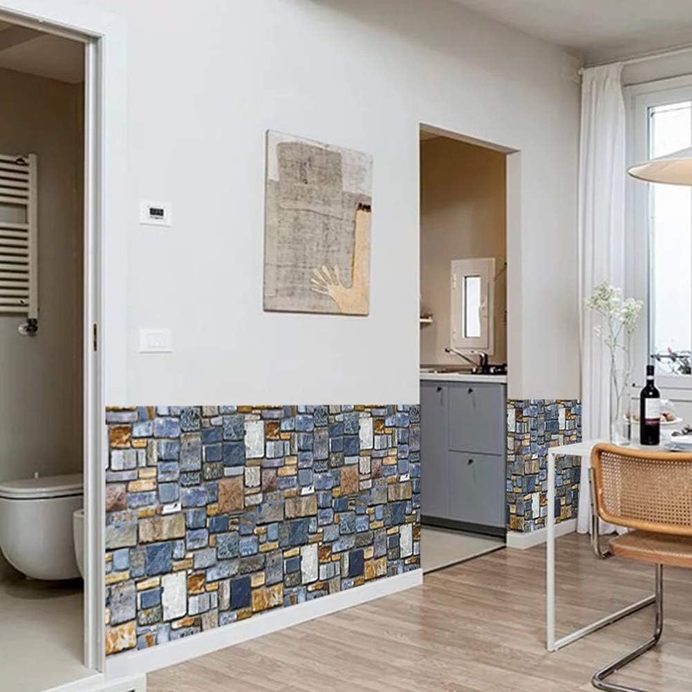 Yancorp 18"x394" Brick Contact Paper Peel and Stick Wallpaper Self-Adhesive Stone Contact Paper Fireplace Kitchen Backsplash Covers
